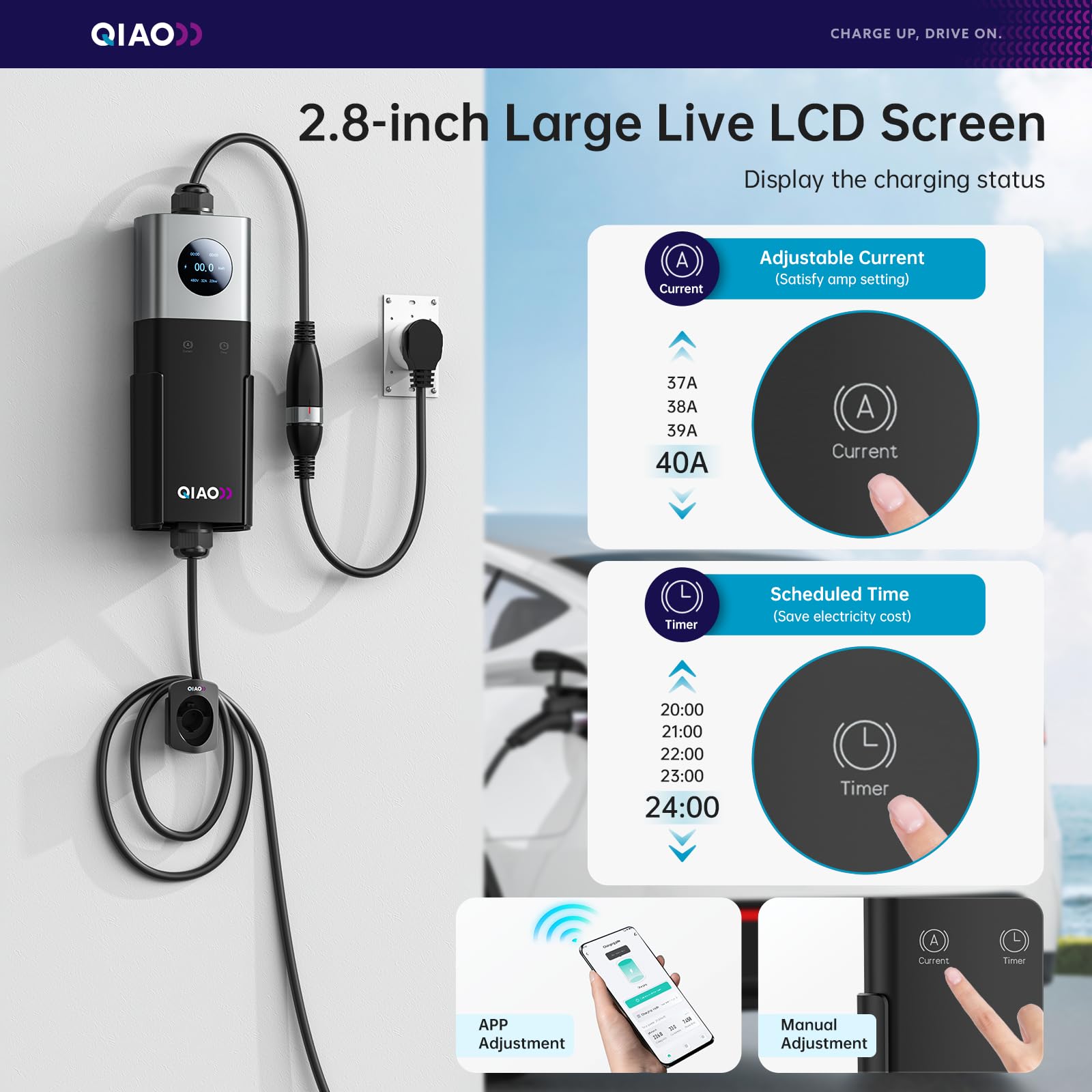 Зарядное устройство QIAO уровн – обзор и цена Portable Ev Charger
