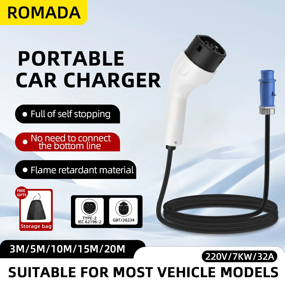 ROMADA Type2 IEC62196-2 для эл – обзор и цена Ev Charger Adapter